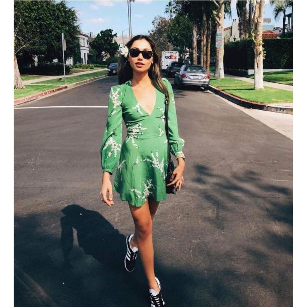 Realisation Par Kate mini dress size M Summer Loving green silk 90s